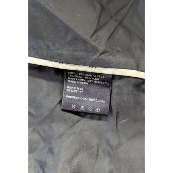 Andean Alpaka And Wool Women's Classic Black Overcoat Size 8 - Picture 8 of 16